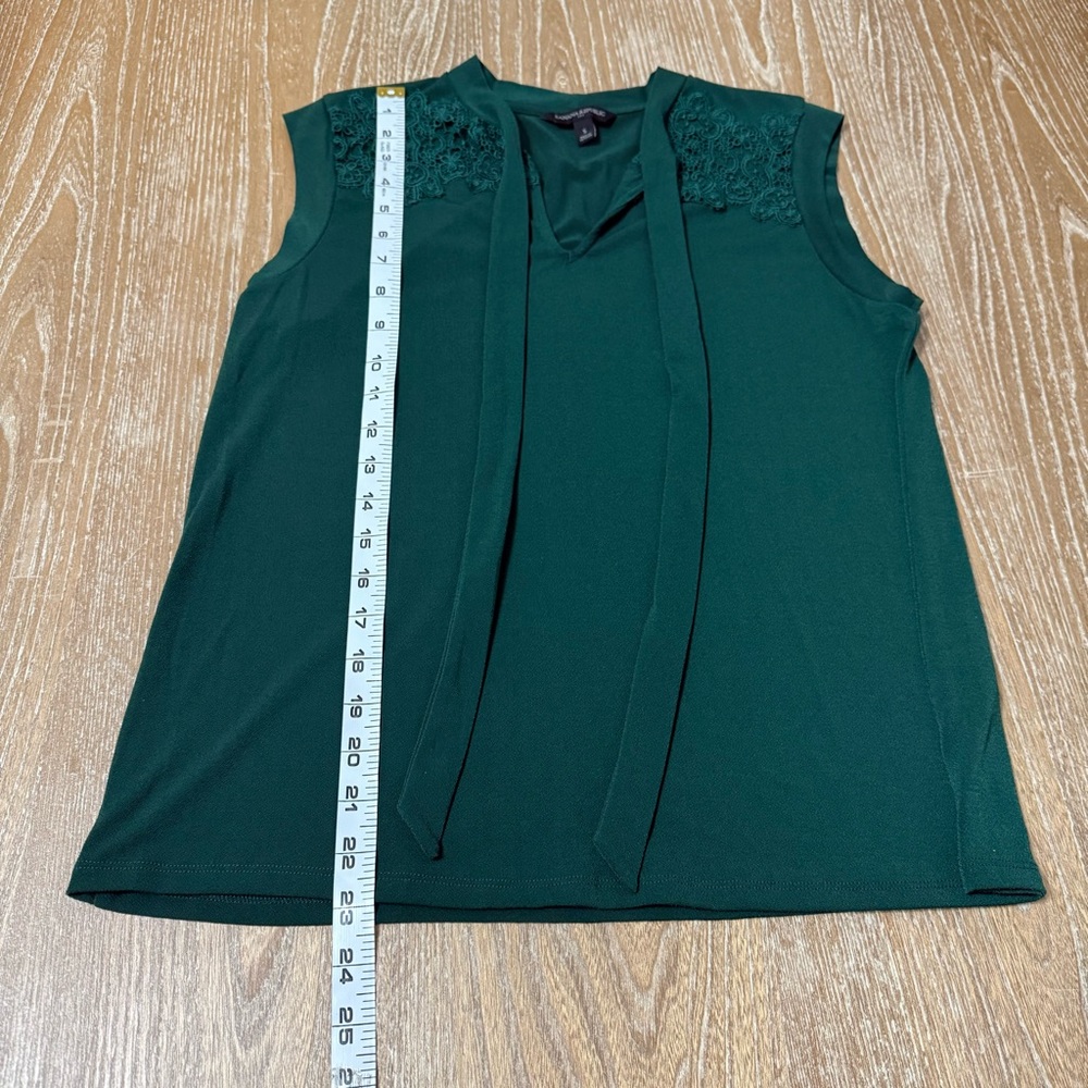 Banana Republic Emerald Green Neck Tie Sleeveless Top Women’s Small Career Wear - Picture 5 of 9